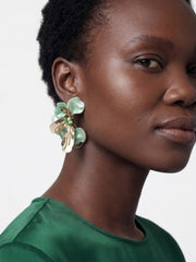 Emerald Bloom Statement Earrings