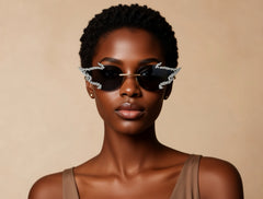 Crystal Noir Butterfly Sunglasses