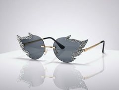 Crystal Noir Butterfly Sunglasses