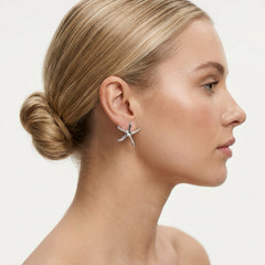 Coastal Muse Silver Starfish Stud Earrings