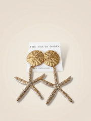 Golden Tide Starfish Statement Earrings