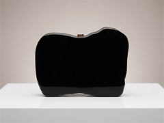 Black Sculptural Clutch Purse with Removable Chain Strap | Luxury Statement Evening Bag