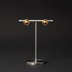 Polished Gold Dome Stud Earrings