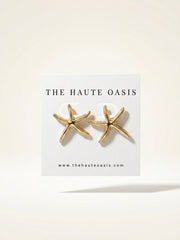 Golden Tide Starfish Stud Earrings