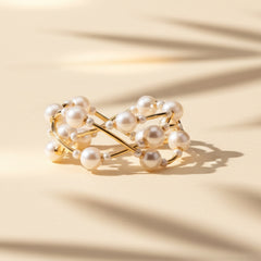 3pcs-Pearl Ball Station Stretch Bracelets