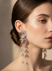 Pastel Bloom Cascading Floral Earrings