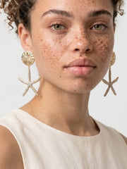 Golden Tide Starfish Statement Earrings
