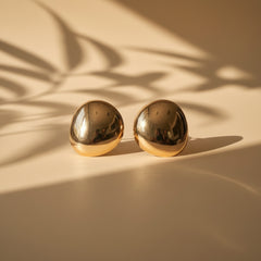 Gold Dome Stud Earrings