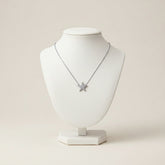 Crystal Star Pendant Necklace – Silver Tone