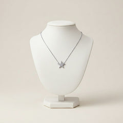 Crystal Star Pendant Necklace – Silver Tone