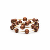 3pcs-Luxe Wooden Ball Station Stretch Bracelet set
