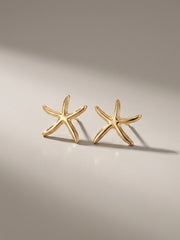 Golden Tide Starfish Stud Earrings