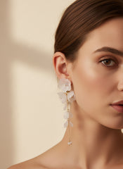 Ivory Blossom Cascading Earrings
