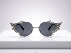 Crystal Noir Butterfly Sunglasses
