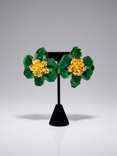 Emerald Bloom Floral Statement Earrings
