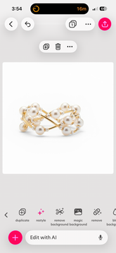 3pcs-Pearl Ball Station Stretch Bracelets