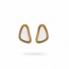 Gold Open Frame Geometrivc Earrings