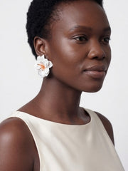 Ivory Petal Bloom Statement Earrings