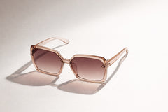 Oversized Geometric Sunglasses – Blush Nude