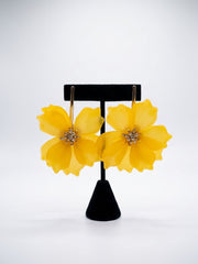 Golden Soleil Flower Statement Earrings