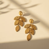 Golden Palm Drop Earrings