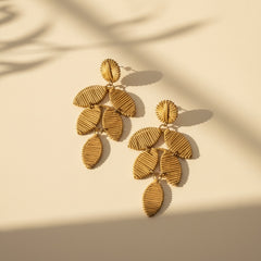 Golden Palm Drop Earrings