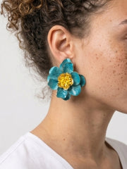 Ocean Bloom Floral Stud Earrings