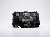 Black Sequin Clutch Purse with Removable Chain Strap | Statement Evening Bag
