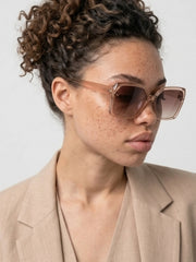 Oversized Geometric Sunglasses – Blush Nude