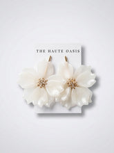 Ivory Bloom Statement Flower Earrings