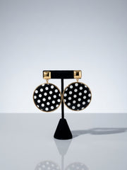 Midnight Polka Dot Luxe Statement Earrings