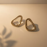 Gold Open Frame Geometrivc Earrings