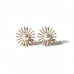 Pearl Sunburst Statement Earrings