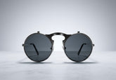 Midnight Eclipse Flip-Up Round Sunglasses
