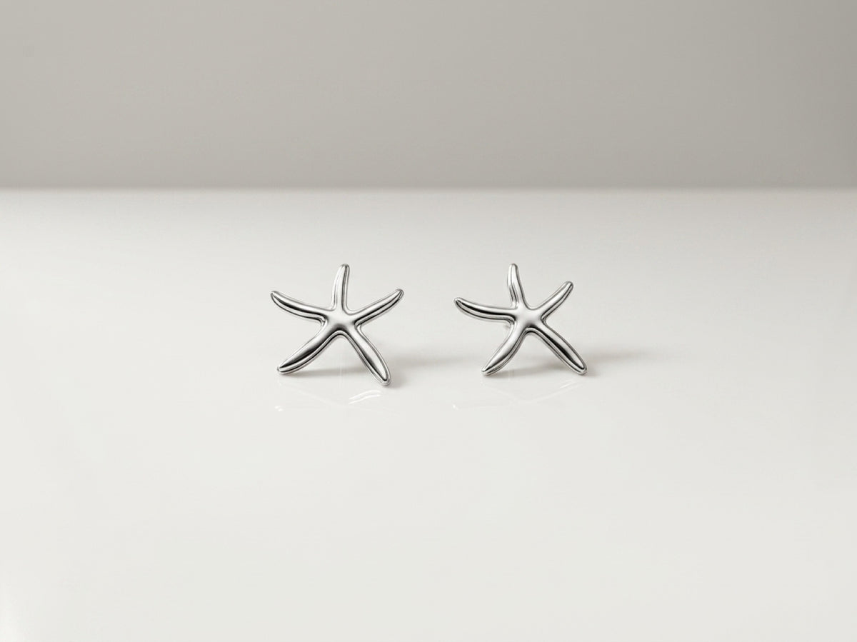 Coastal Muse Silver Starfish Stud Earrings