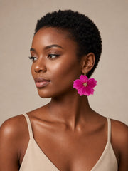 Fuchsia Blossom Statement Earrings