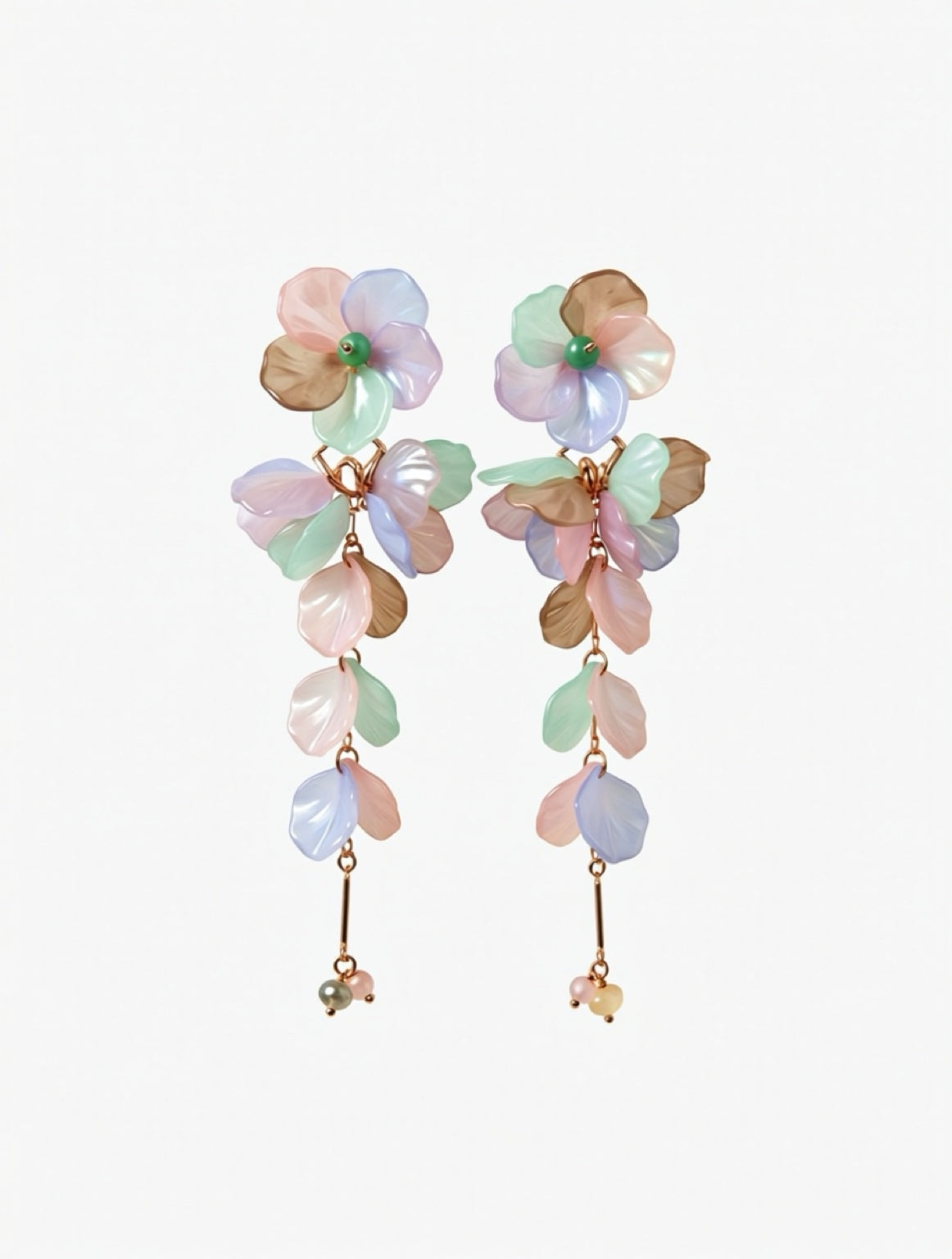 Pastel Bloom Cascading Floral Earrings