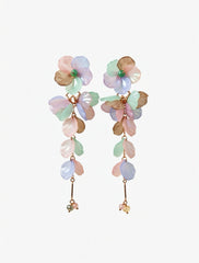 Pastel Bloom Cascading Floral Earrings
