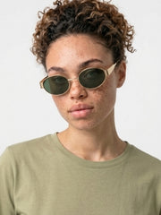 Olive Luxe Oval Sunglasses