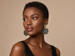 Midnight Polka Dot Luxe Statement Earrings