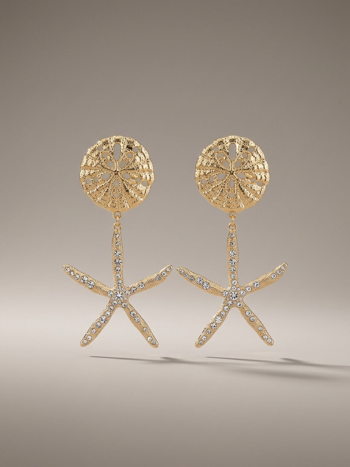 Golden Tide Starfish Statement Earrings