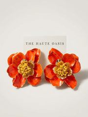 Sunset Bloom Floral Statement Earrings