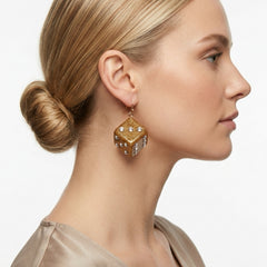 High Roller Gold Dice Drop Earrings