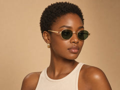 Olive Luxe Oval Sunglasses