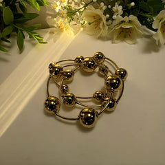 3pcs- Metal Ball Stretch Station Bracelet