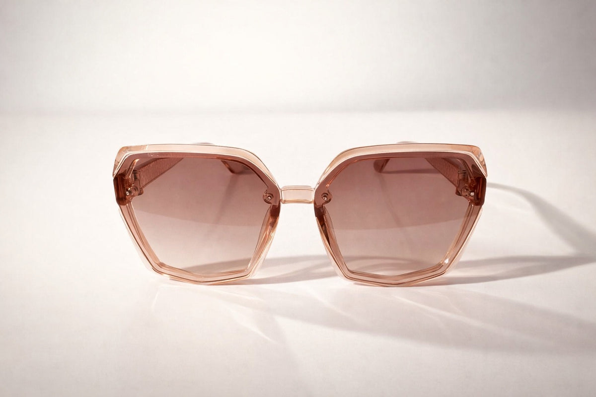 Oversized Geometric Sunglasses – Blush Nude