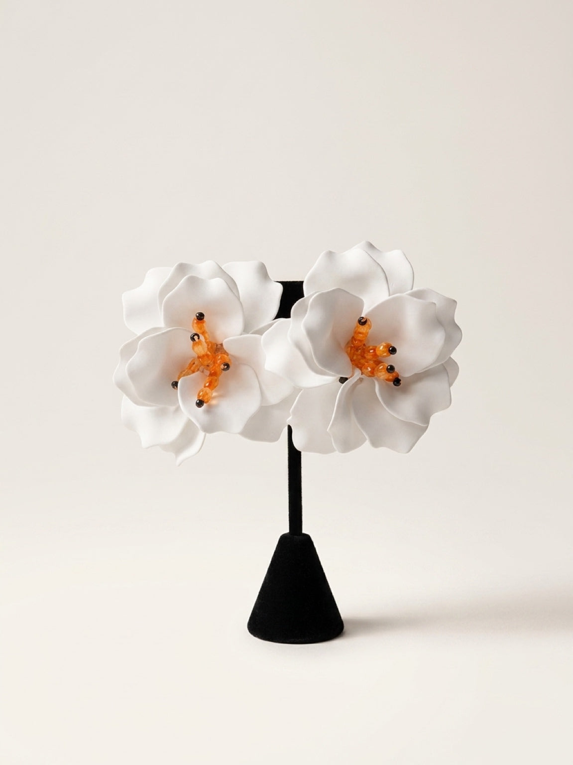 Ivory Petal Bloom Statement Earrings