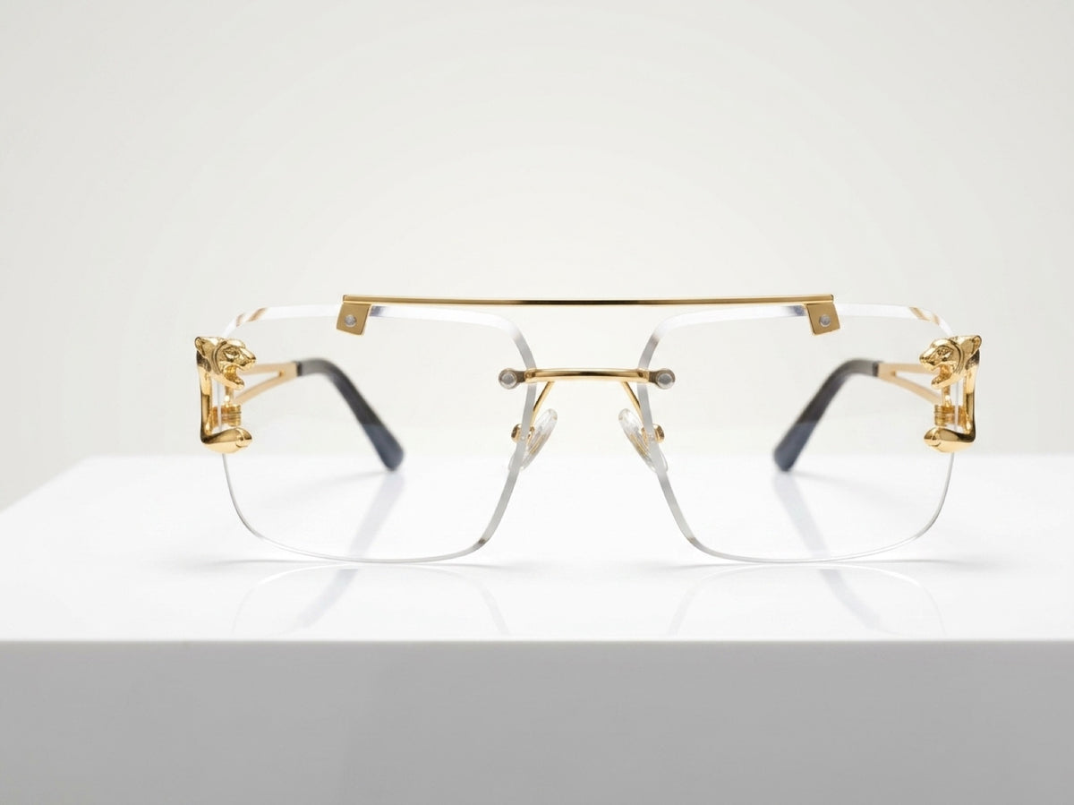 Luxe Panther Rimless Frames