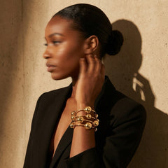 3pcs- Metal Ball Stretch Station Bracelet