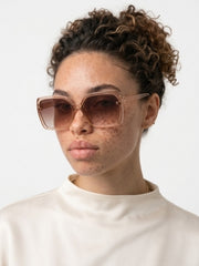 Oversized Geometric Sunglasses – Blush Nude